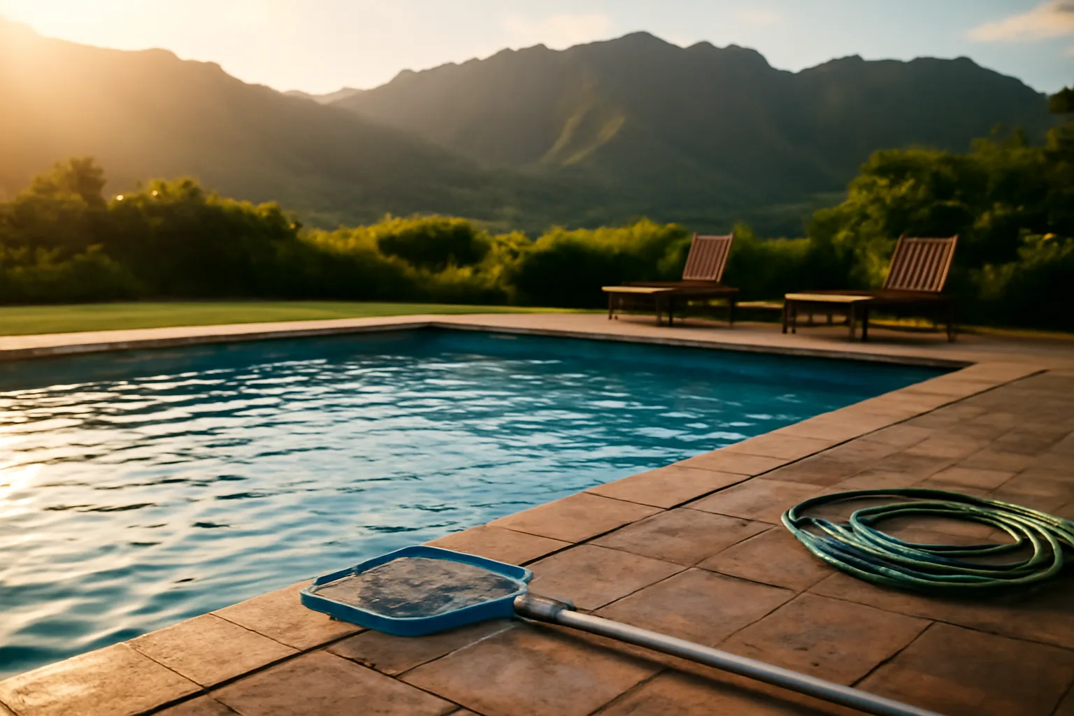Honolulu backyard pool ready for a late afternoon route stop